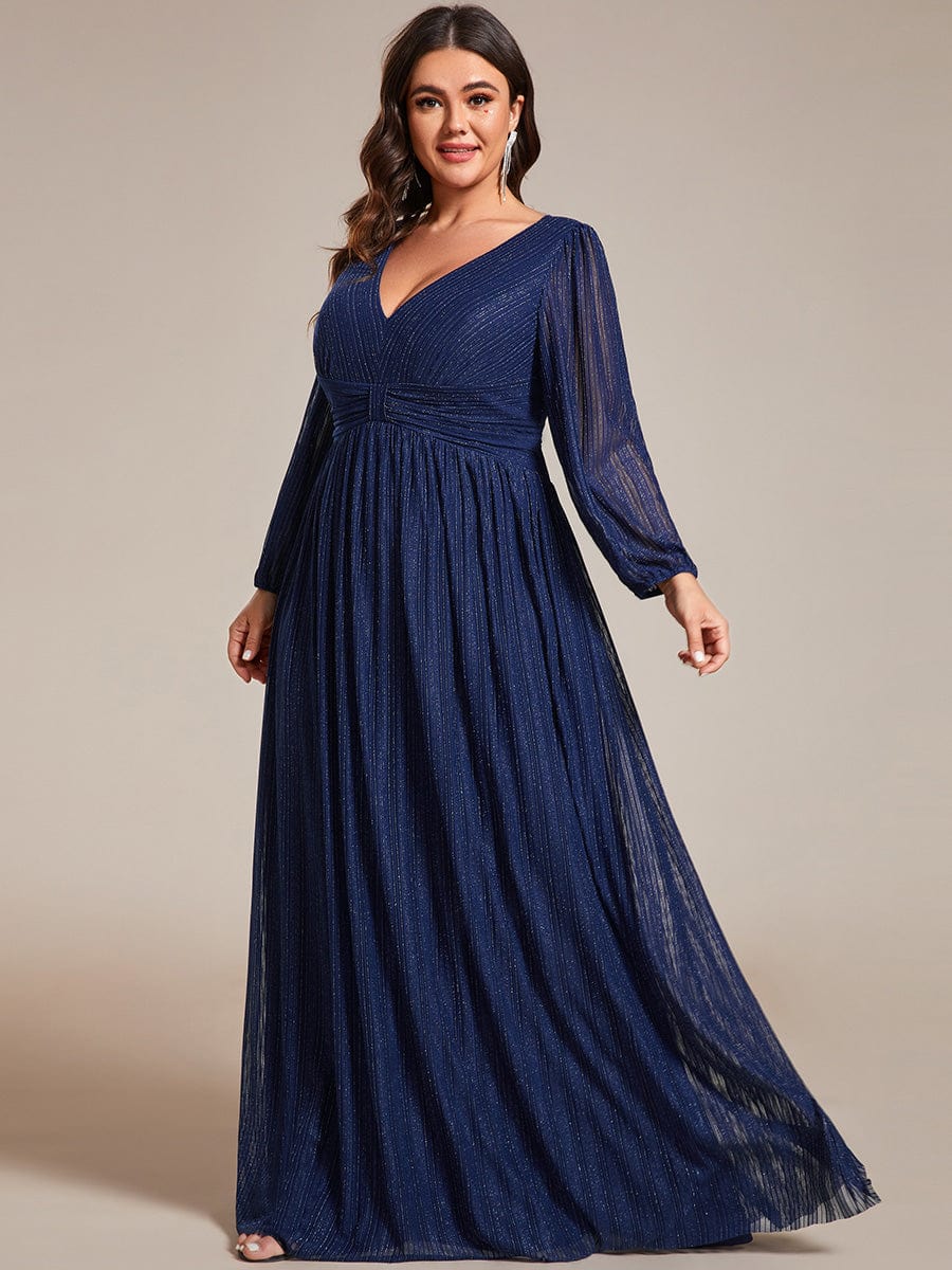 ever BRYM|Sparkle Long Sleeve Formal Evening Dress with A-line Silhouette - Image 52