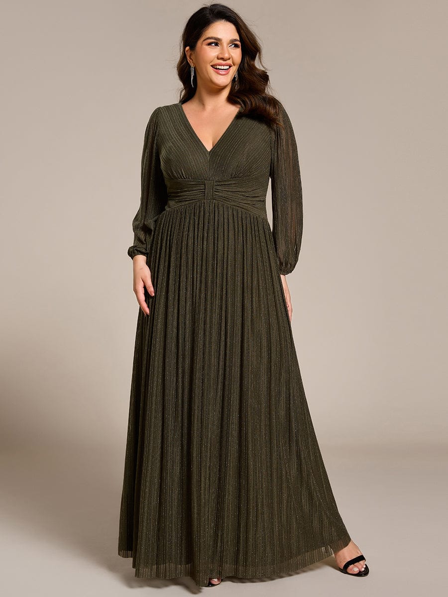 ever BRYM|Sparkle Long Sleeve Formal Evening Dress with A-line Silhouette - Image 61