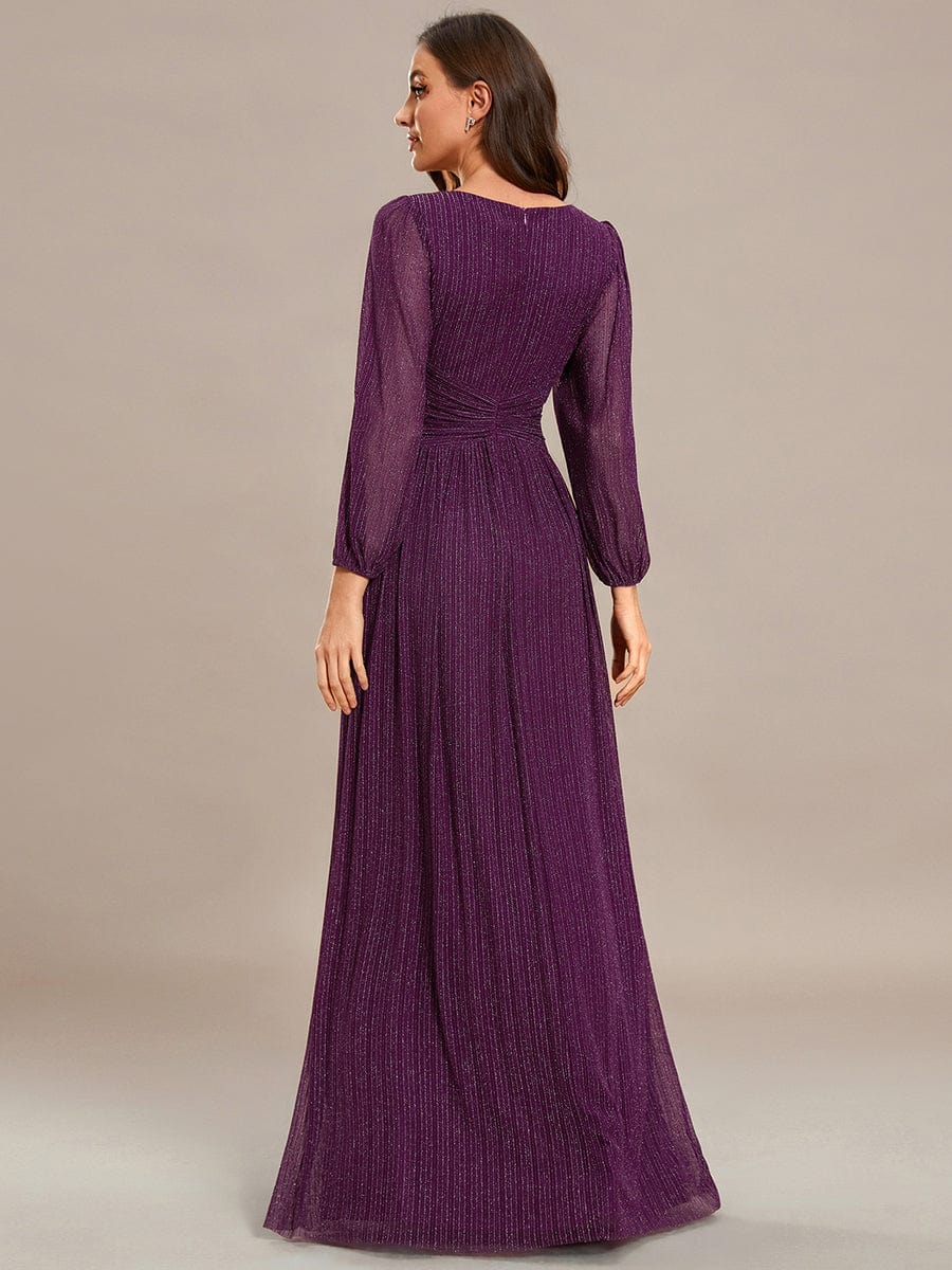 ever BRYM|Sparkle Long Sleeve Formal Evening Dress with A-line Silhouette - Image 64