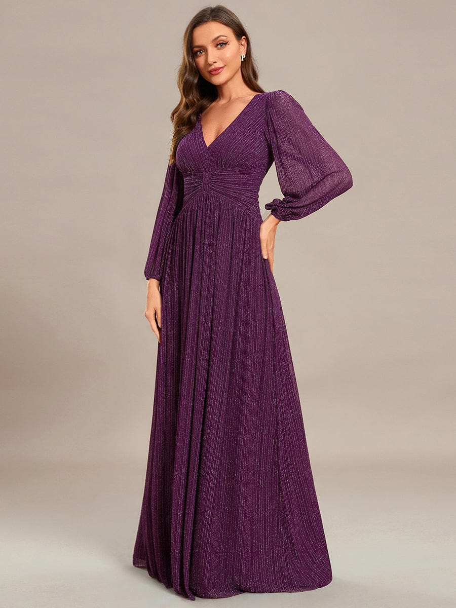 ever BRYM|Sparkle Long Sleeve Formal Evening Dress with A-line Silhouette - Image 66