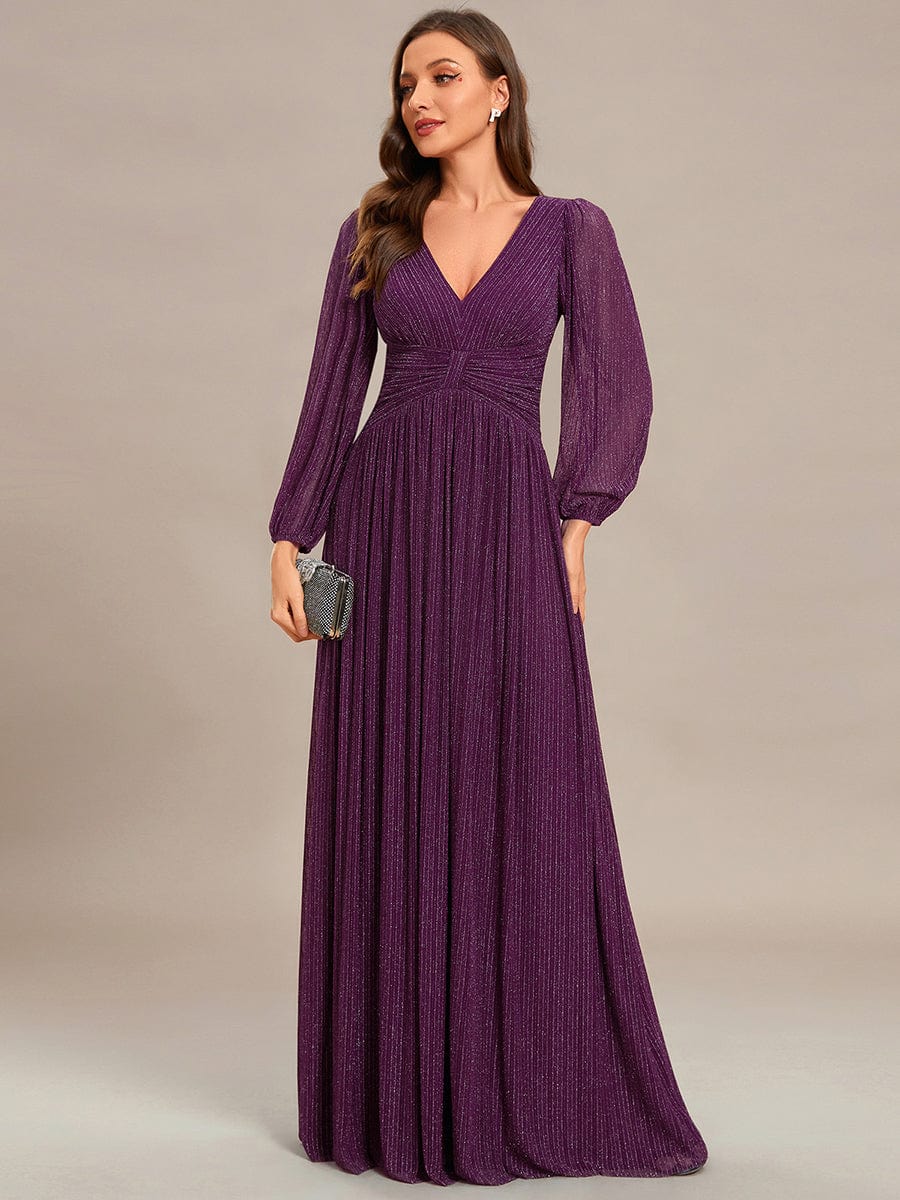 ever BRYM|Sparkle Long Sleeve Formal Evening Dress with A-line Silhouette - Image 67
