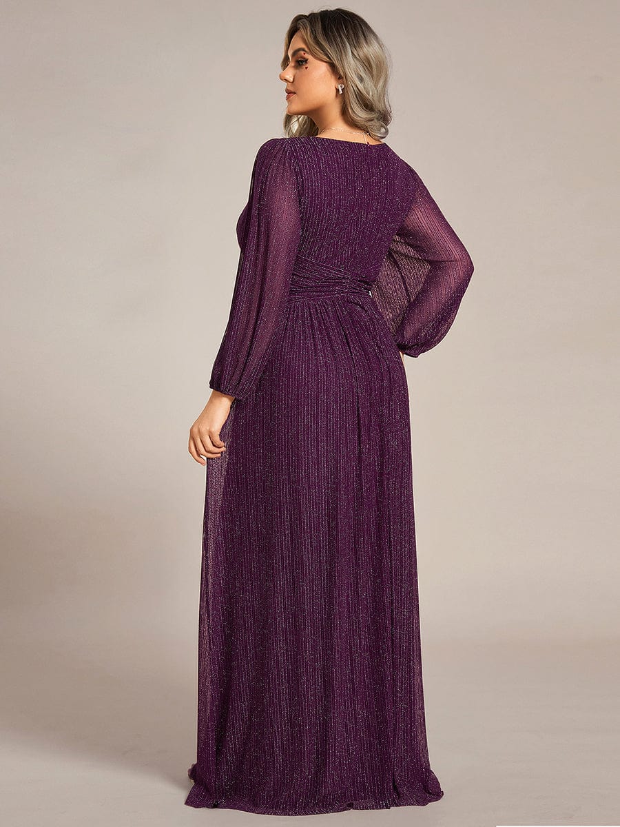 ever BRYM|Sparkle Long Sleeve Formal Evening Dress with A-line Silhouette - Image 69