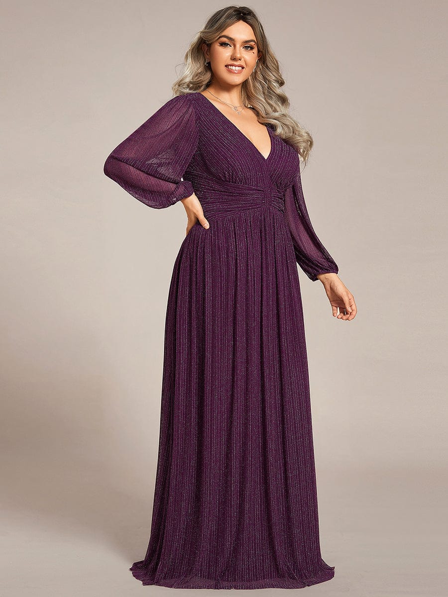 ever BRYM|Sparkle Long Sleeve Formal Evening Dress with A-line Silhouette - Image 71