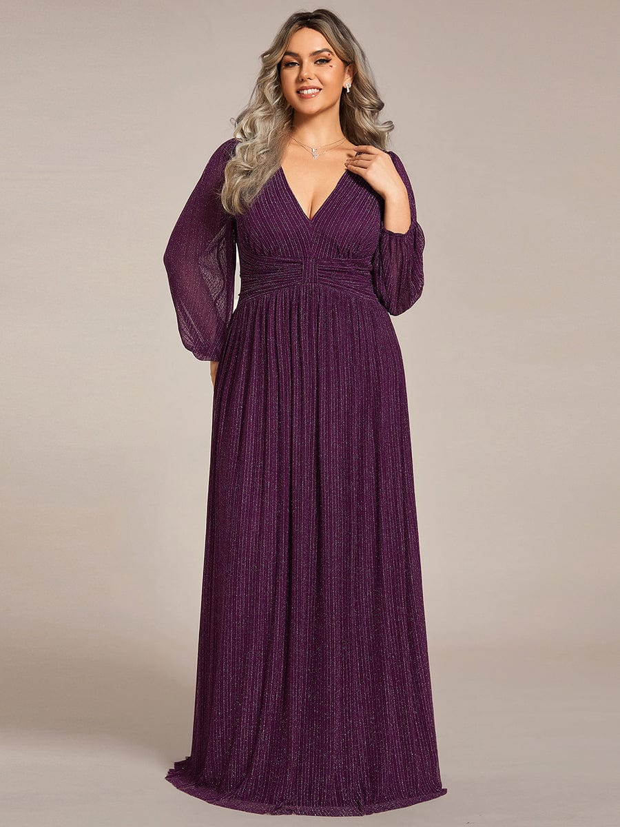 ever BRYM|Sparkle Long Sleeve Formal Evening Dress with A-line Silhouette - Image 72