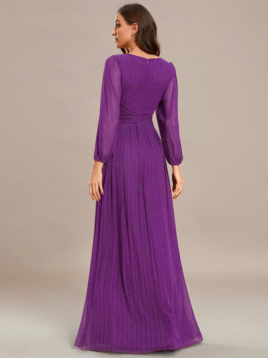 ever BRYM|Sparkle Long Sleeve Formal Evening Dress with A-line Silhouette - Image 74