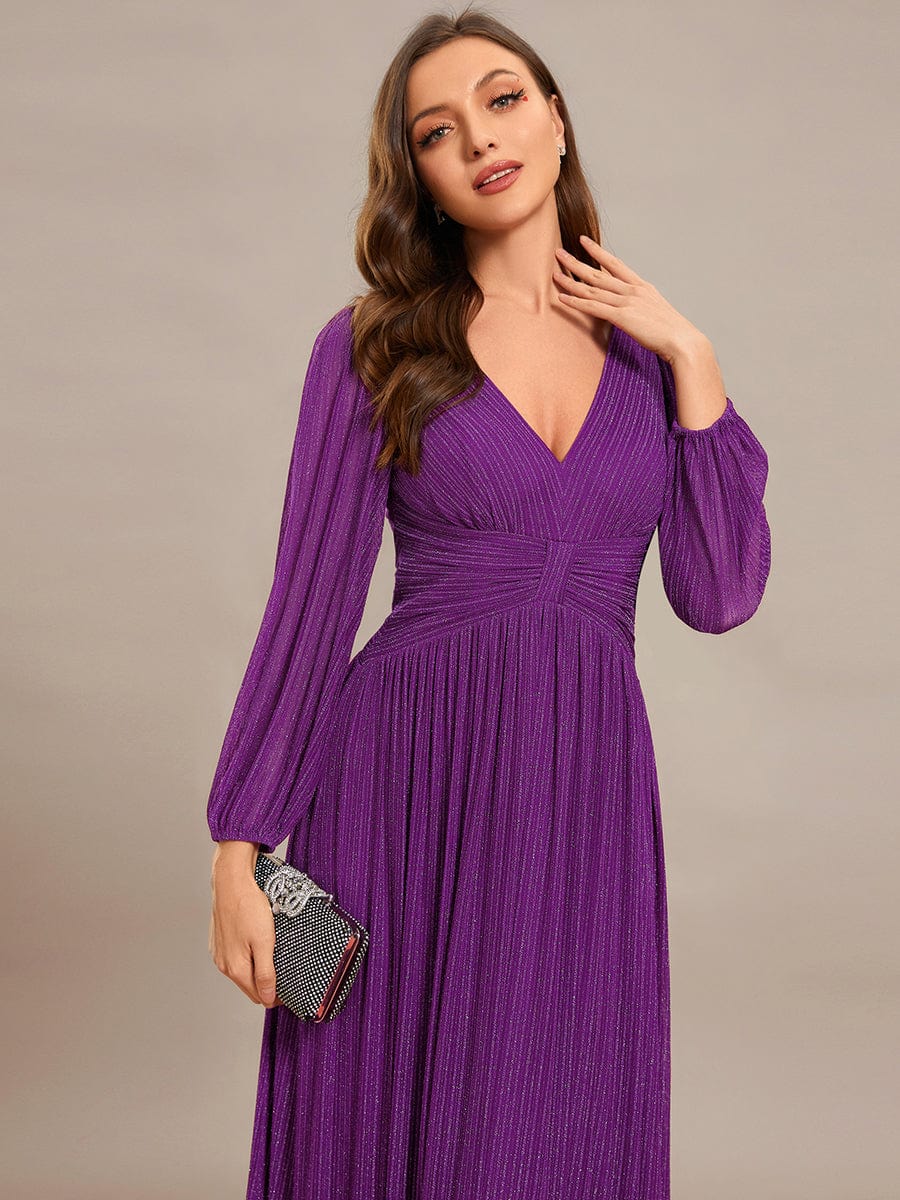 ever BRYM|Sparkle Long Sleeve Formal Evening Dress with A-line Silhouette - Image 75