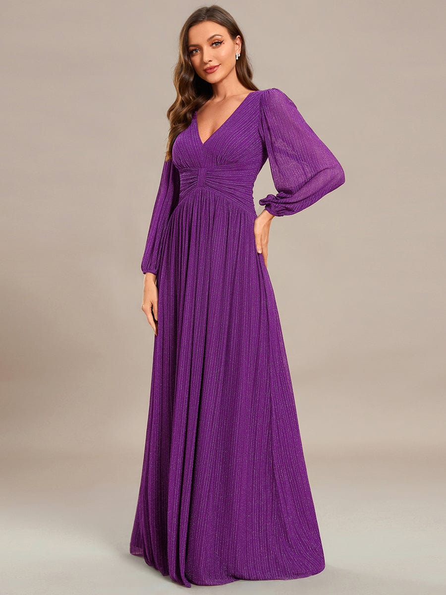 ever BRYM|Sparkle Long Sleeve Formal Evening Dress with A-line Silhouette - Image 76