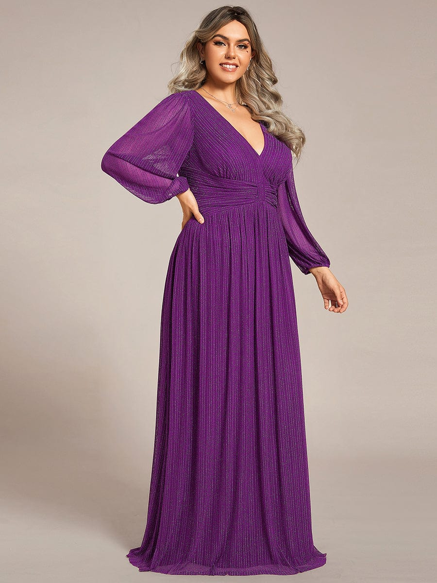 ever BRYM|Sparkle Long Sleeve Formal Evening Dress with A-line Silhouette - Image 82