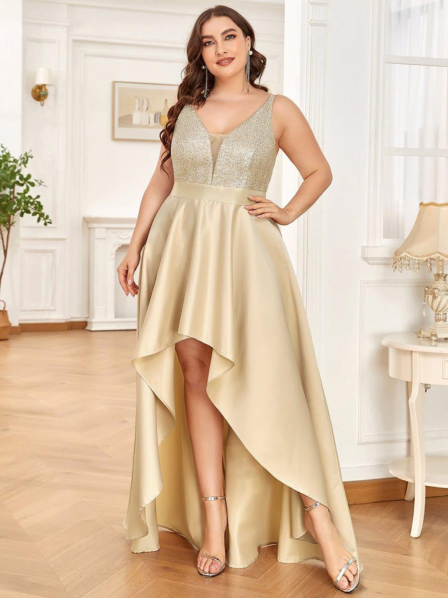 pretty ALYNA|Sparkly Plus Size Prom Dresses for Women with Irregular Hem - Image 16
