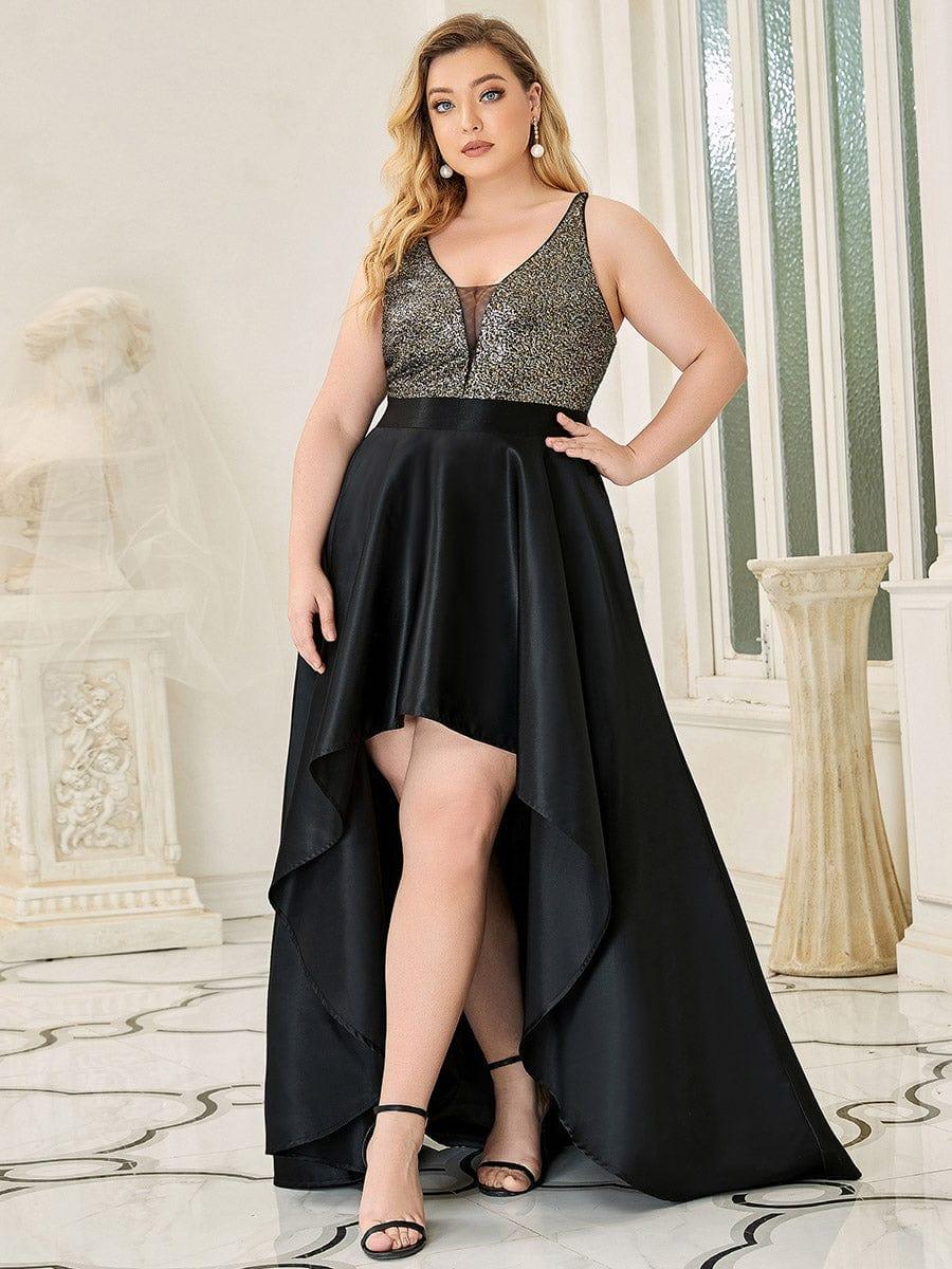 pretty ALYNA|Sparkly Plus Size Prom Dresses for Women with Irregular Hem - Image 25