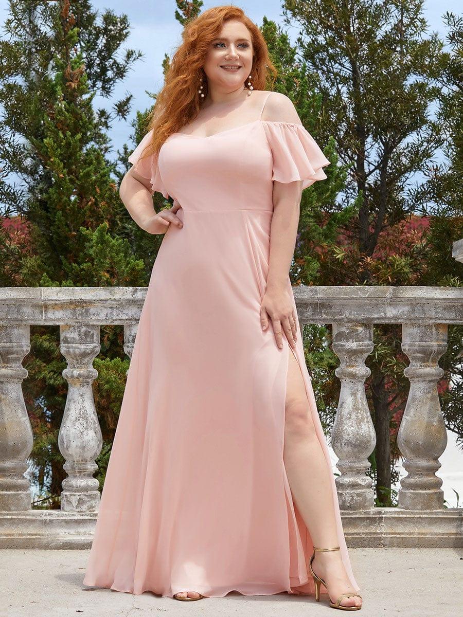ever REYA|Stylish Cold-Shoulder Split Floor Length Wedding Guest Dress - Image 28