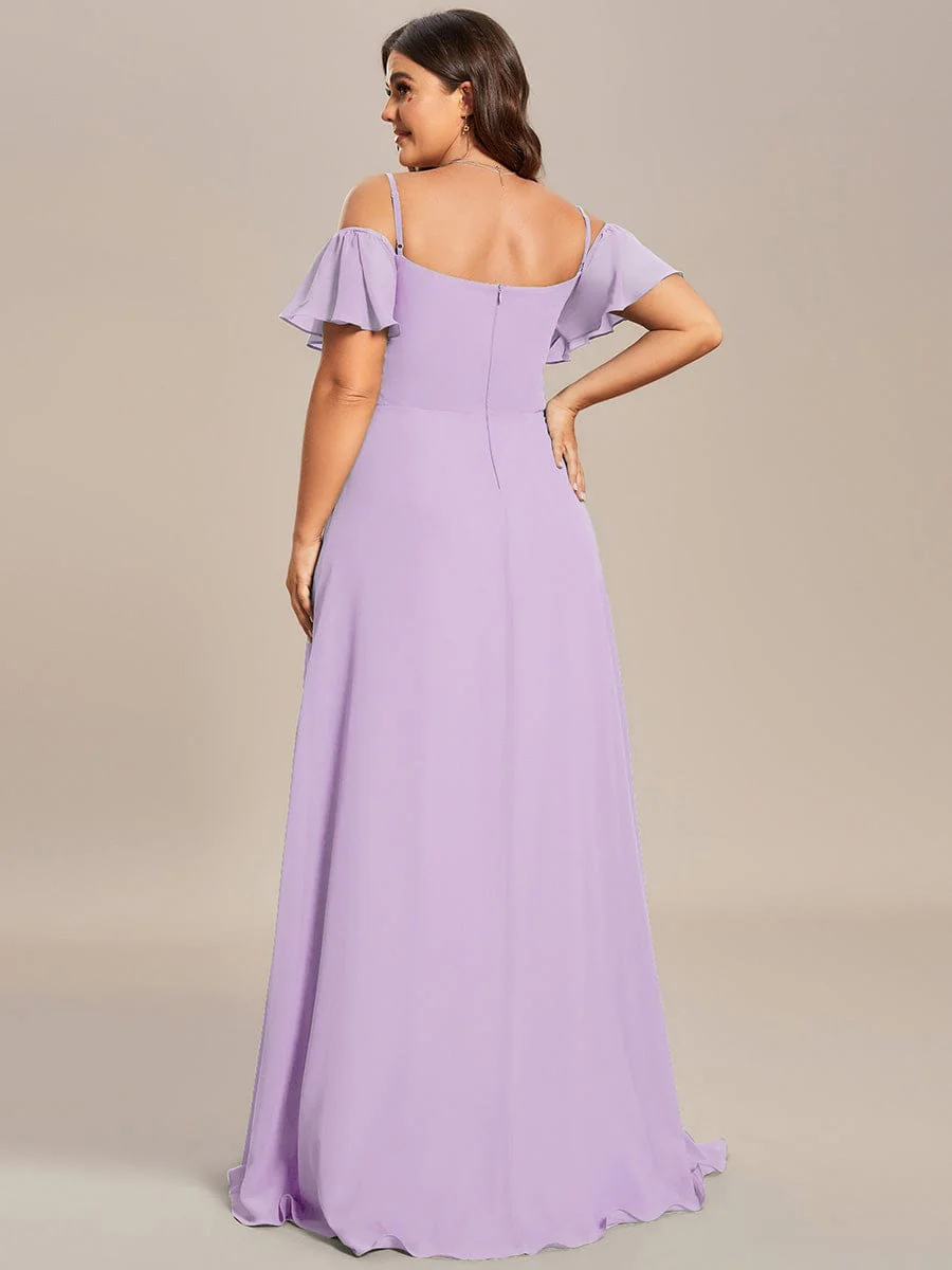 ever REYA|Stylish Cold-Shoulder Split Floor Length Wedding Guest Dress - Image 55