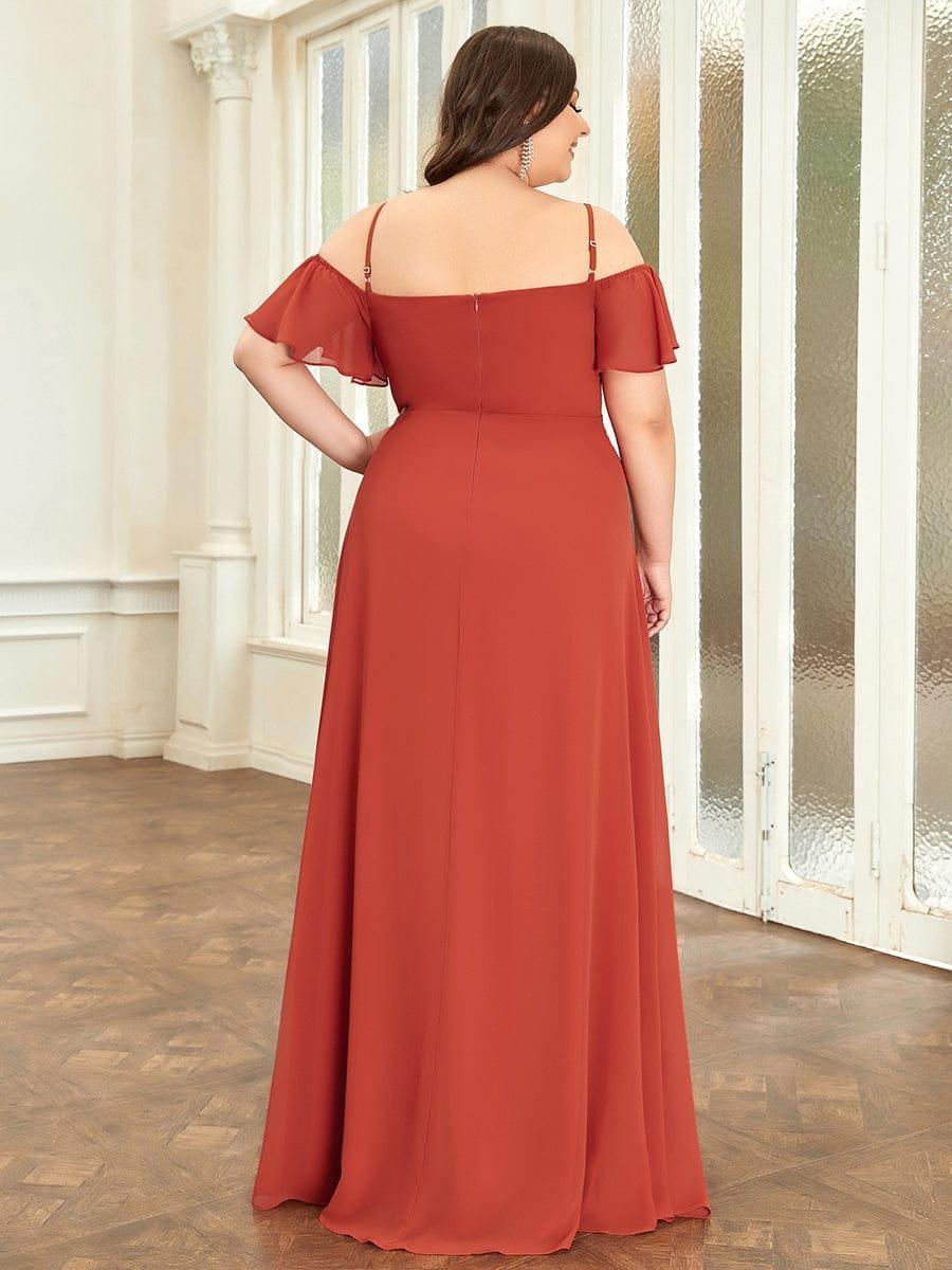 ever REYA|Stylish Cold-Shoulder Split Floor Length Wedding Guest Dress - Image 7