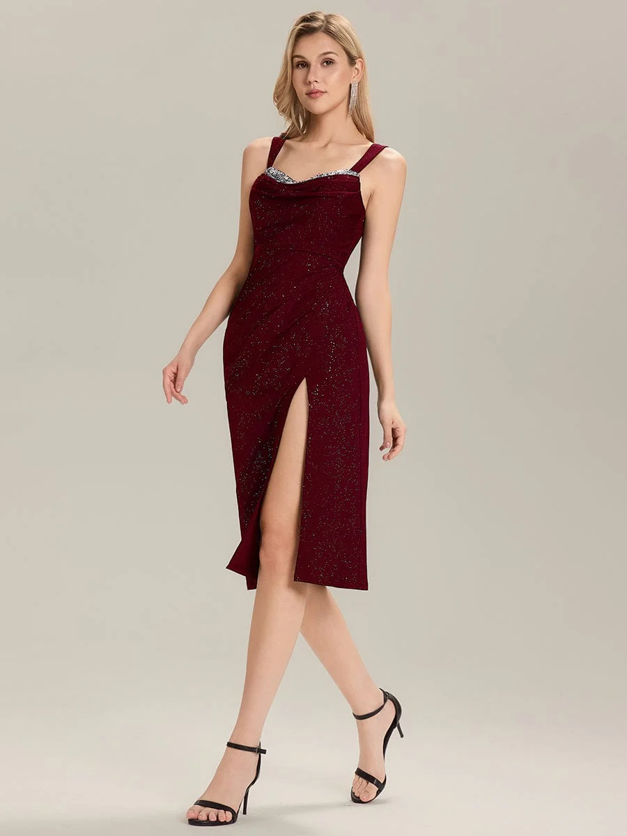 ever JACIE|Glitter Ruched Knit Midi Wedding Guest Dress - Image 11