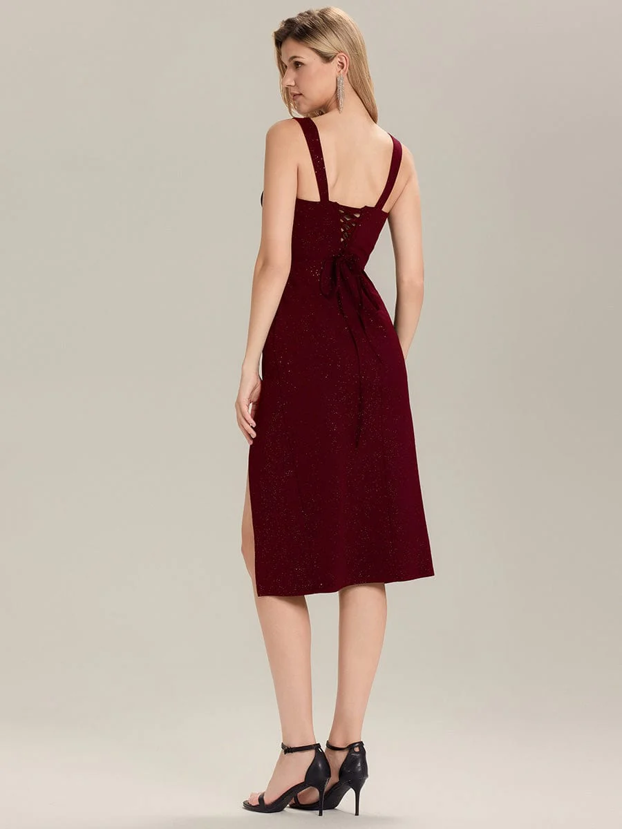 ever JACIE|Glitter Ruched Knit Midi Wedding Guest Dress - Image 12