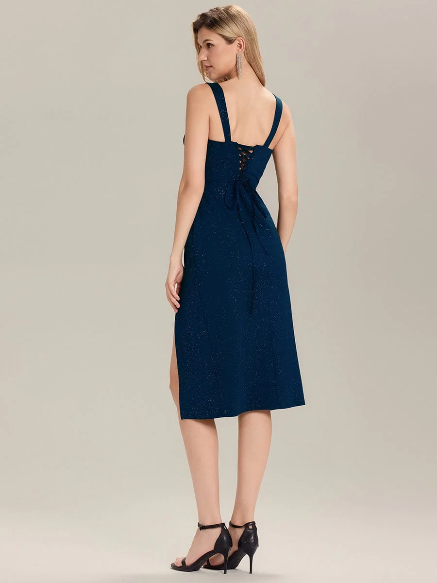 ever JACIE|Glitter Ruched Knit Midi Wedding Guest Dress - Image 7