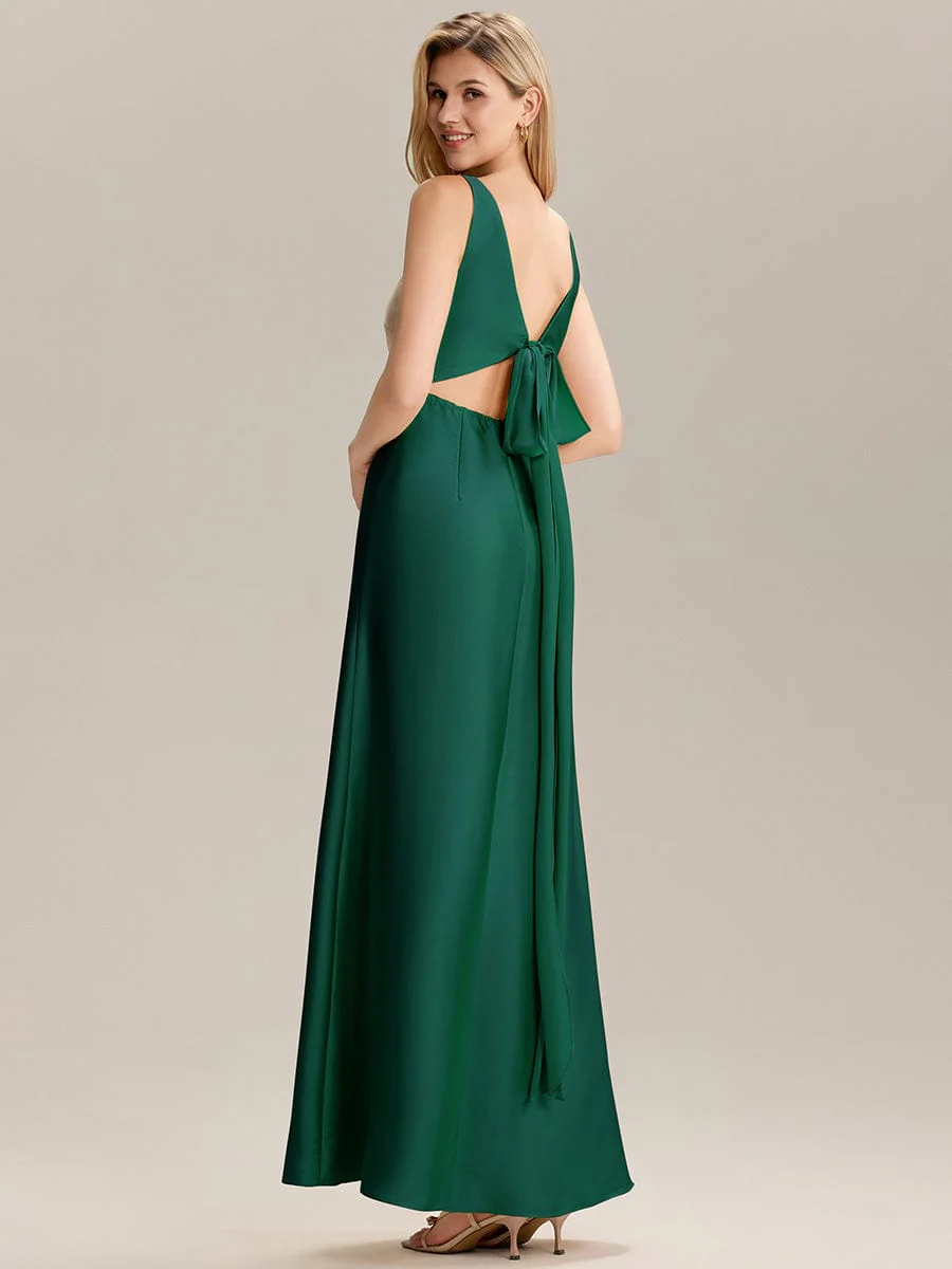 ever LINNEA|Tie-Back Satin Sleeveless Bridesmaid Dress - Image 9