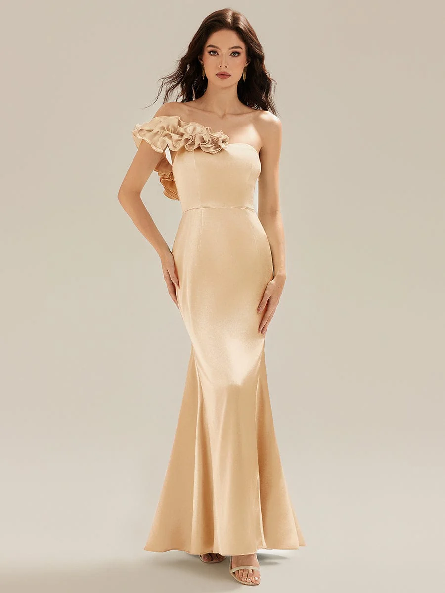 ever LORELI|Bardot Bodycon Satin Maxi Bridesmaid Dress - Image 12