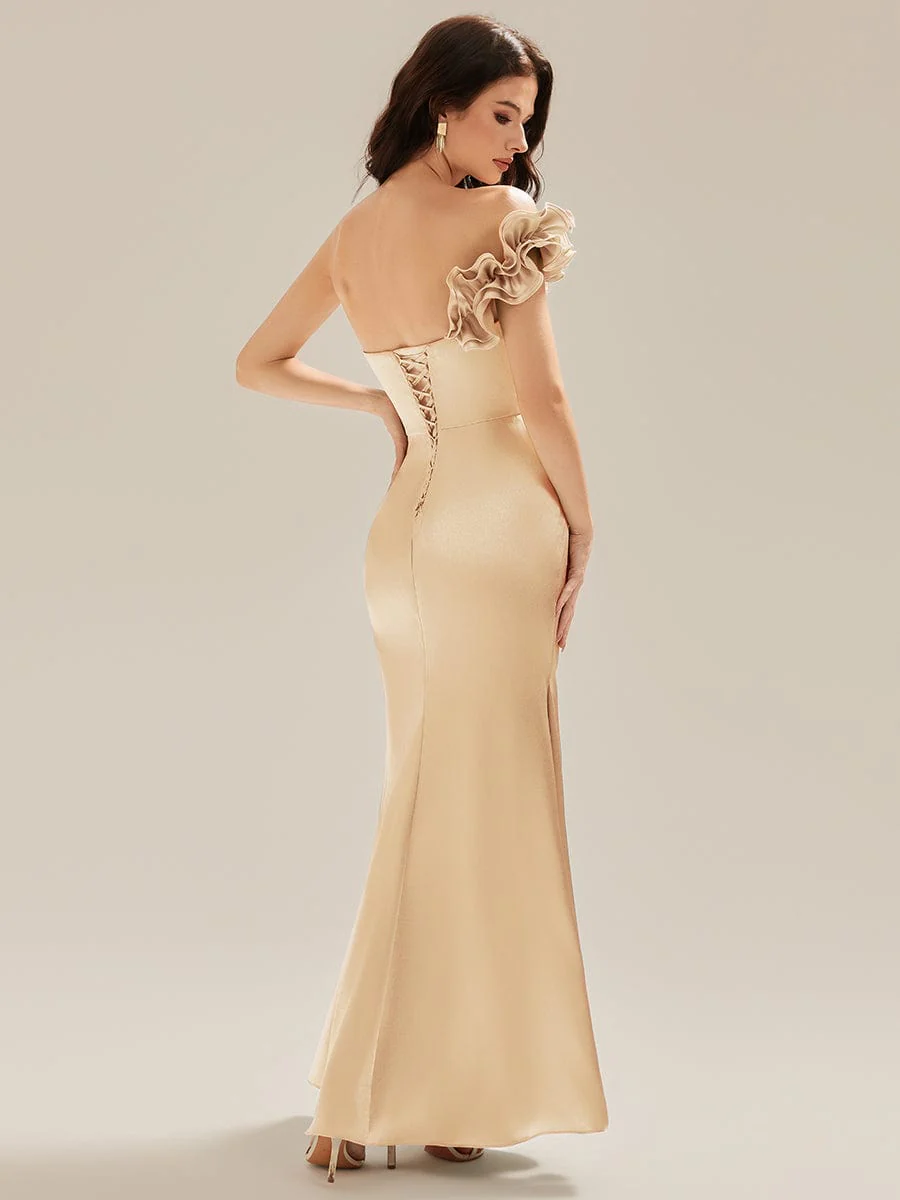 ever LORELI|Bardot Bodycon Satin Maxi Bridesmaid Dress - Image 13