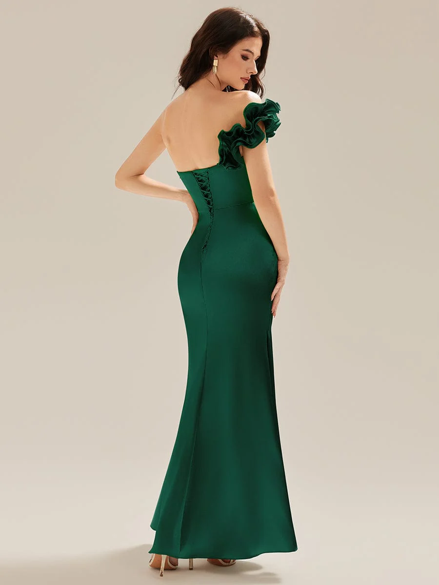 ever LORELI|Bardot Bodycon Satin Maxi Bridesmaid Dress - Image 16