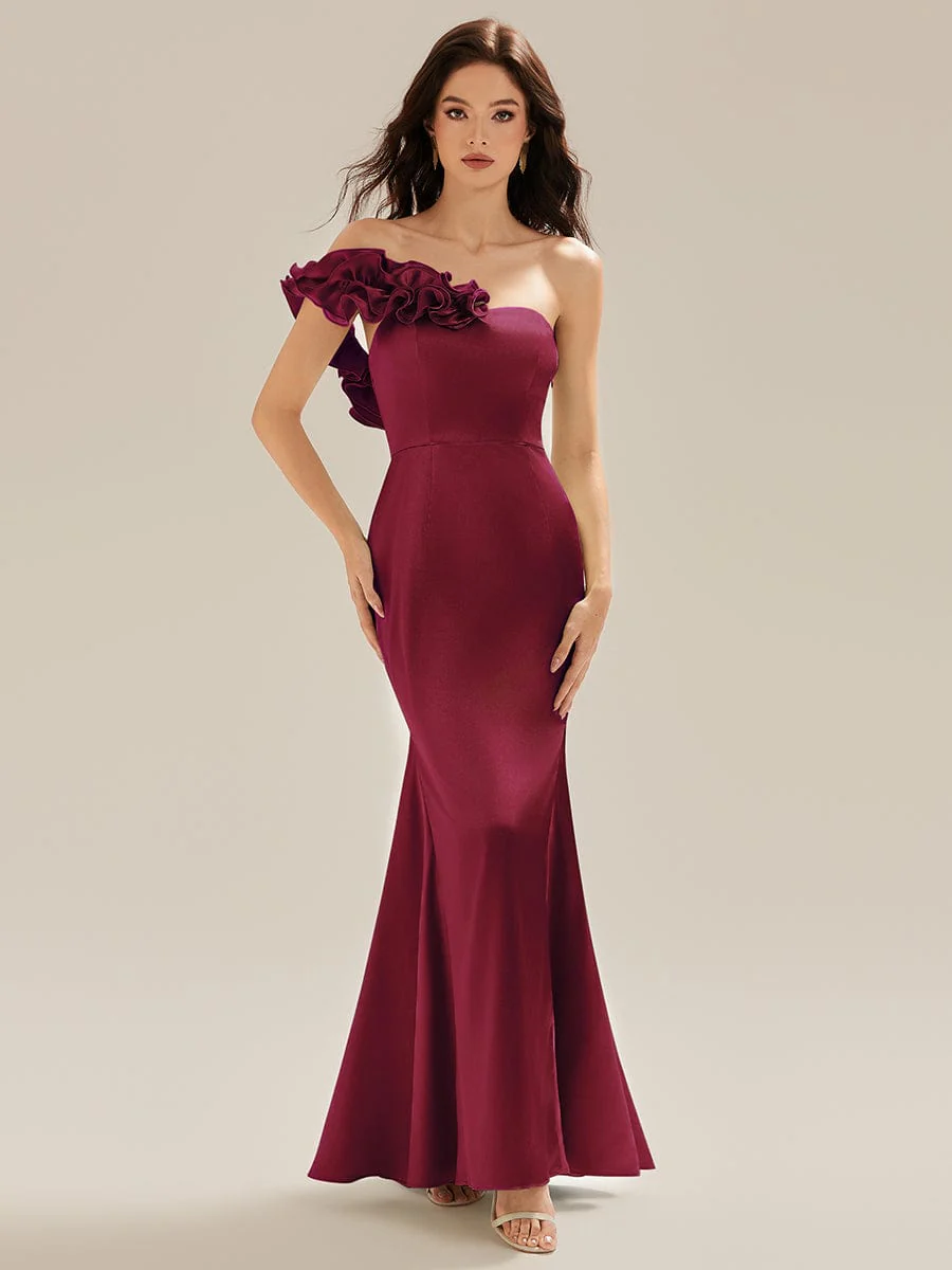 ever LORELI|Bardot Bodycon Satin Maxi Bridesmaid Dress - Image 9