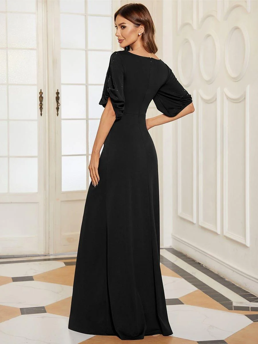 ever VICOTIRE|Trendy Round Neck Floor Length Evening Dress for Women - Image 8