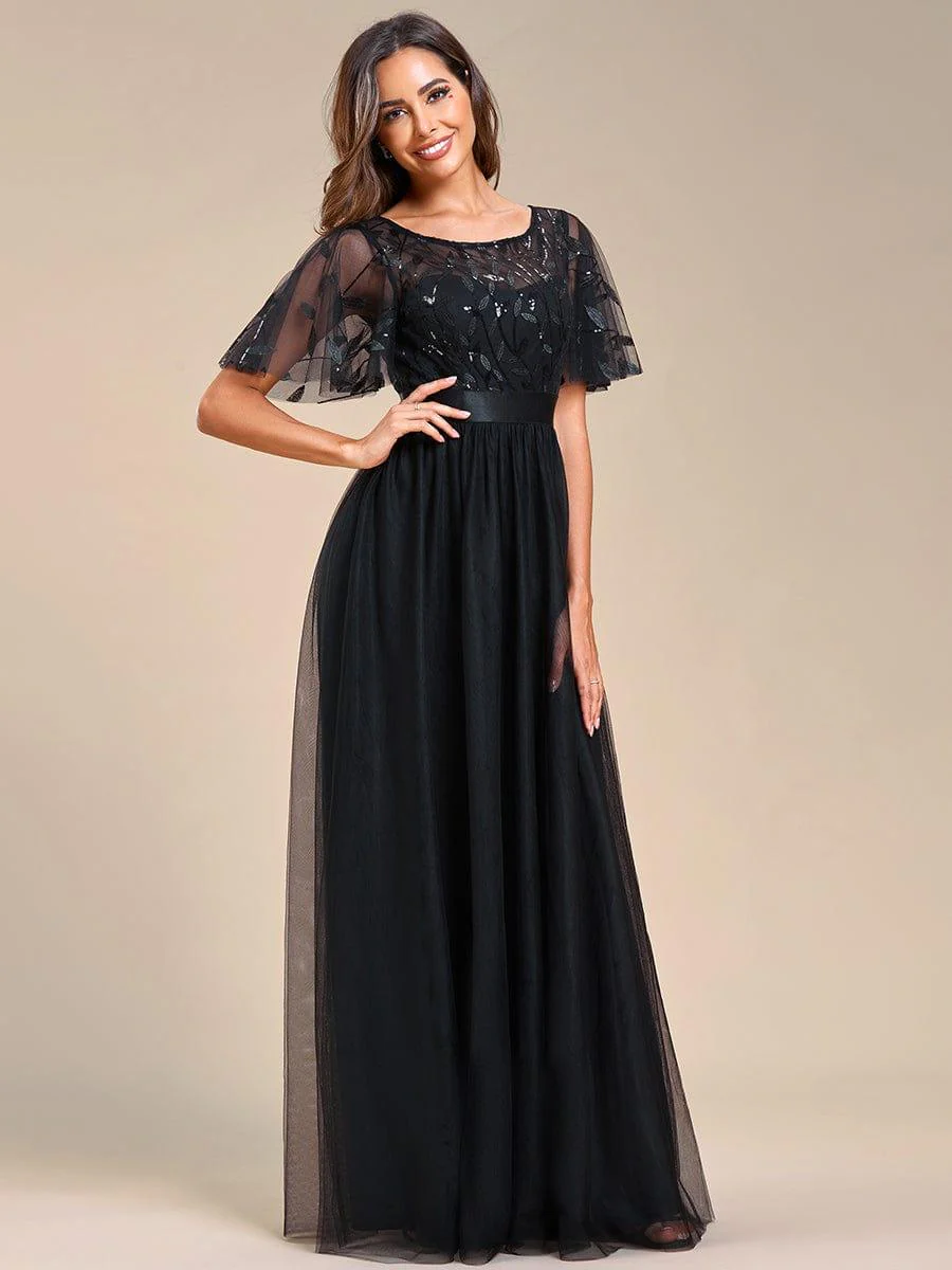 ever SAPHIR|Women's A-Line Short Sleeve Embroidery Floor Length Wedding Guest Dresses - Image 112