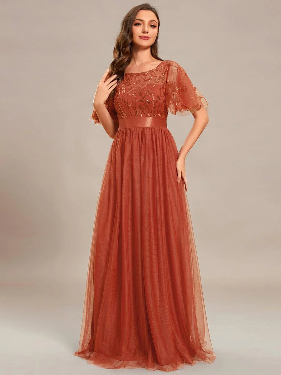 ever SAPHIR|Women's A-Line Short Sleeve Embroidery Floor Length Wedding Guest Dresses - Image 119