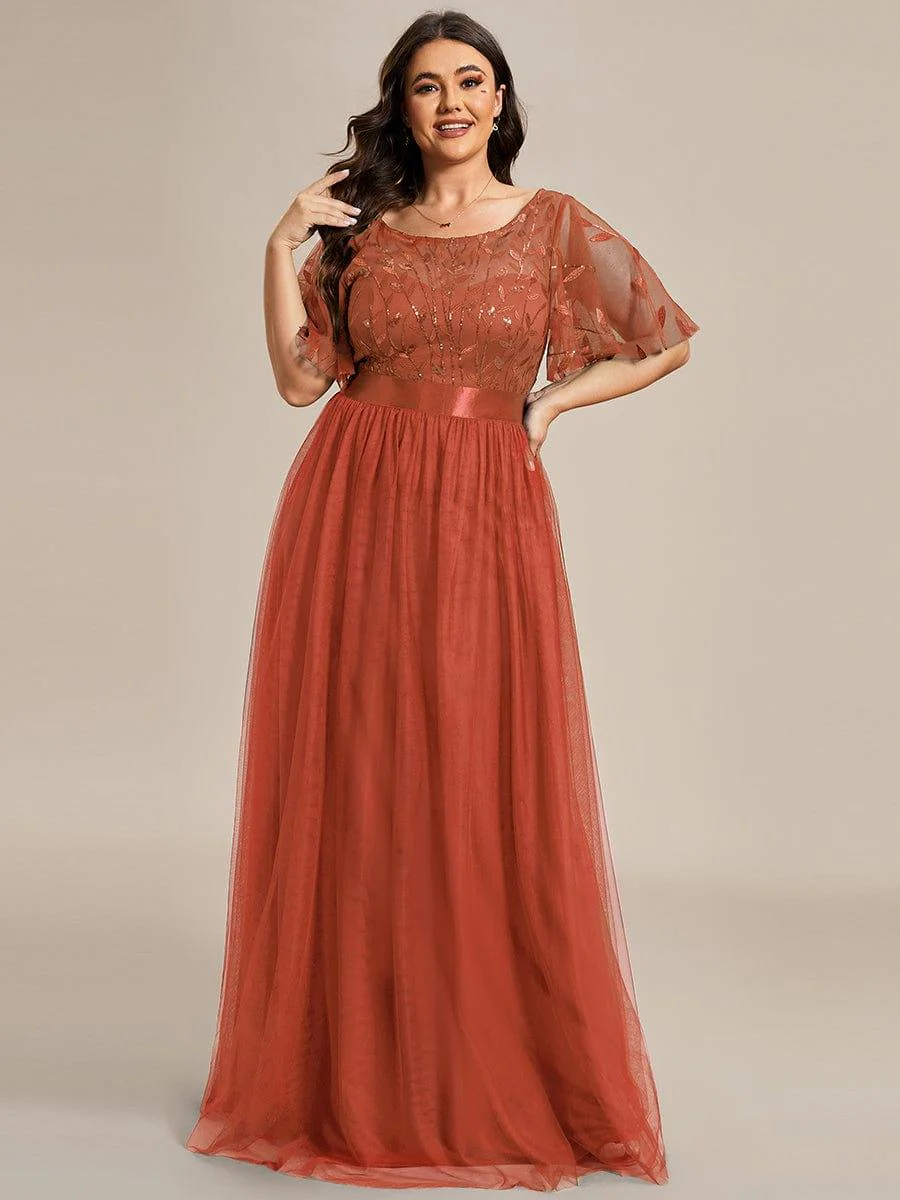ever SAPHIR|Women's A-Line Short Sleeve Embroidery Floor Length Wedding Guest Dresses - Image 120