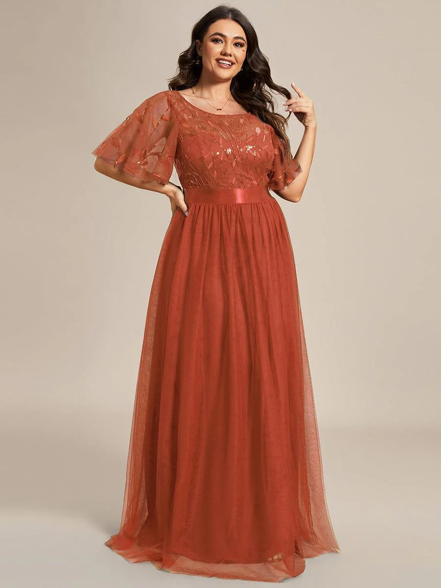 ever SAPHIR|Women's A-Line Short Sleeve Embroidery Floor Length Wedding Guest Dresses - Image 123