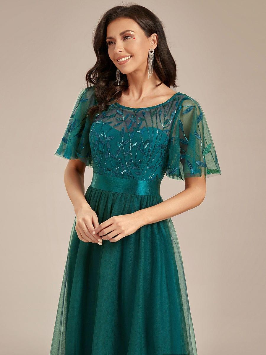 ever SAPHIR|Women's A-Line Short Sleeve Embroidery Floor Length Wedding Guest Dresses - Image 136