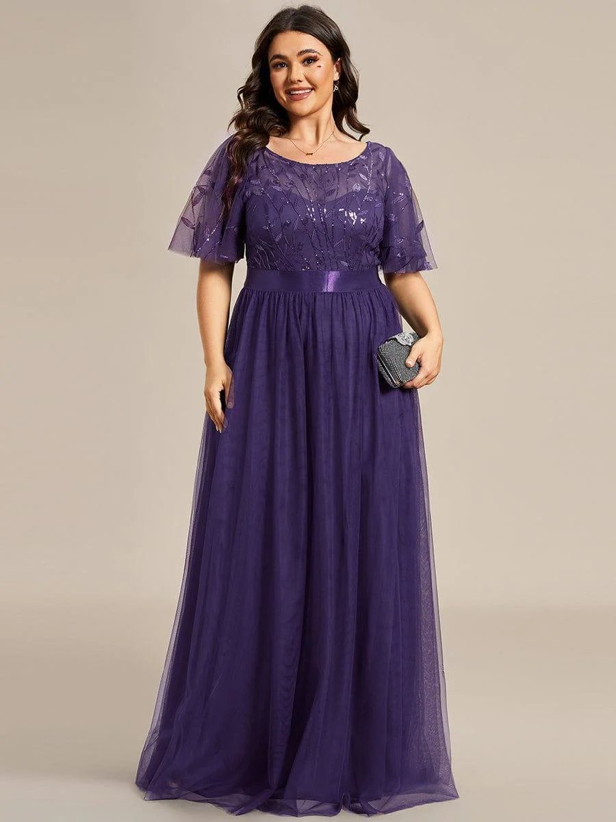 ever SAPHIR|Women's A-Line Short Sleeve Embroidery Floor Length Wedding Guest Dresses - Image 147