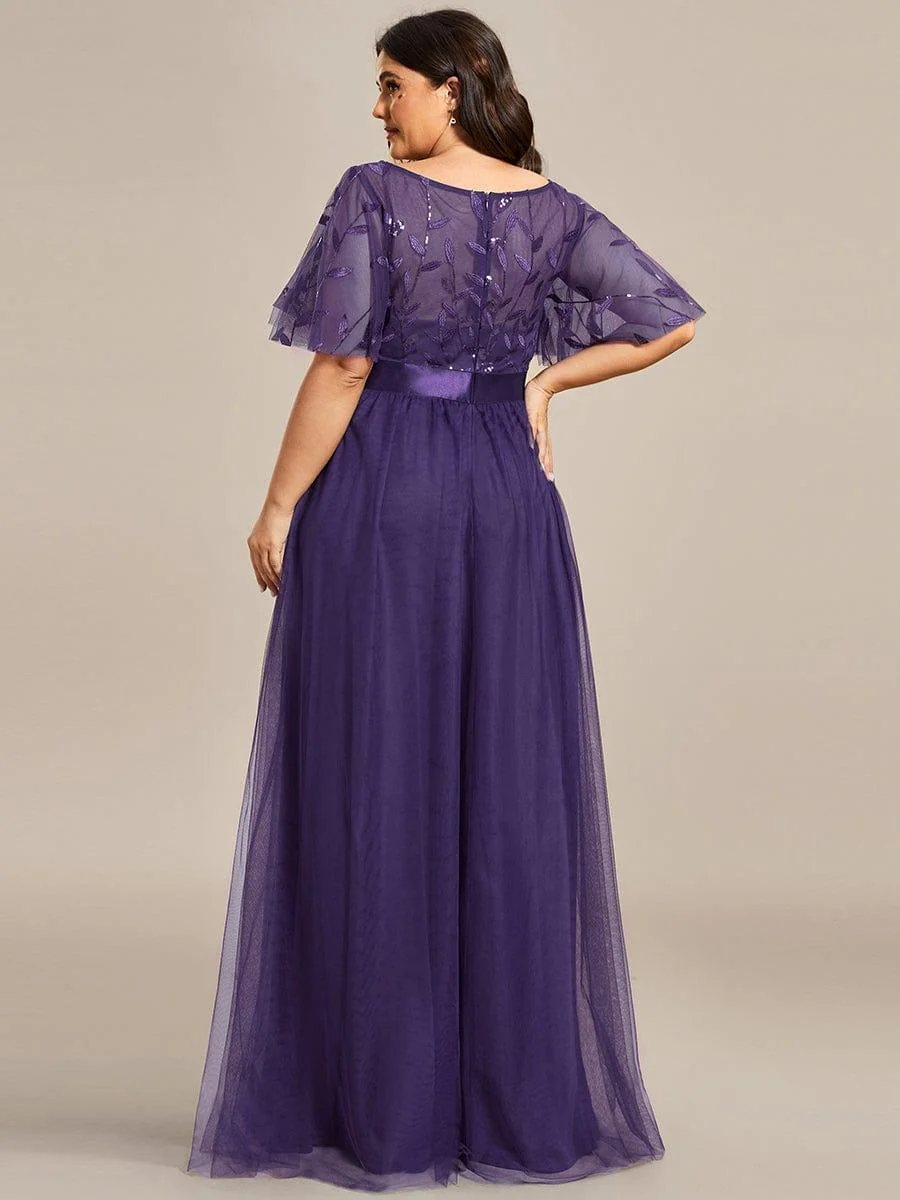 ever SAPHIR|Women's A-Line Short Sleeve Embroidery Floor Length Wedding Guest Dresses - Image 148