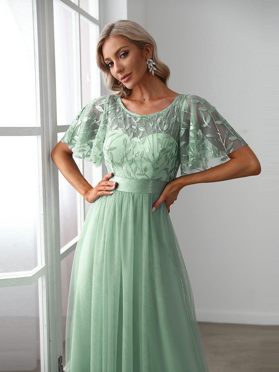 ever SAPHIR|Women's A-Line Short Sleeve Embroidery Floor Length Wedding Guest Dresses - Image 152