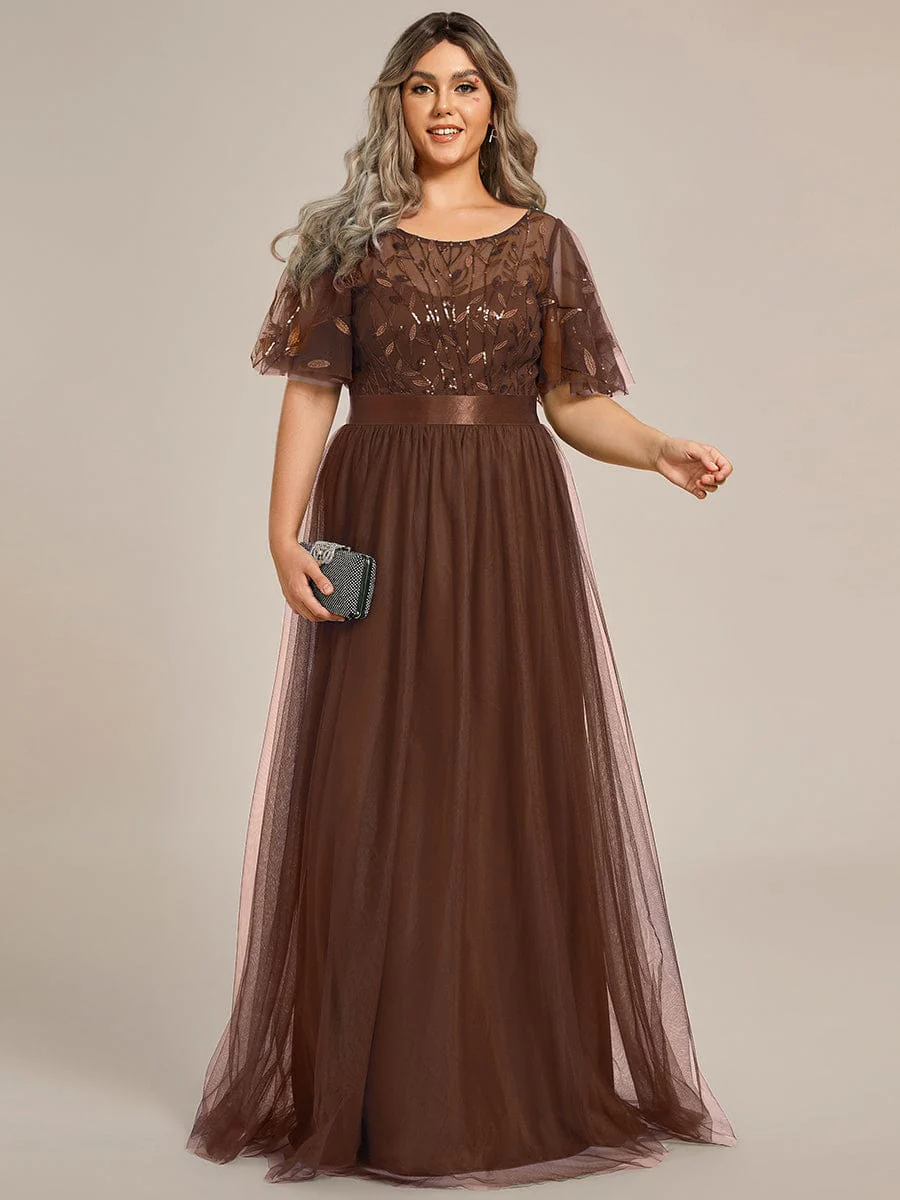 ever SAPHIR|Women's A-Line Short Sleeve Embroidery Floor Length Wedding Guest Dresses - Image 179