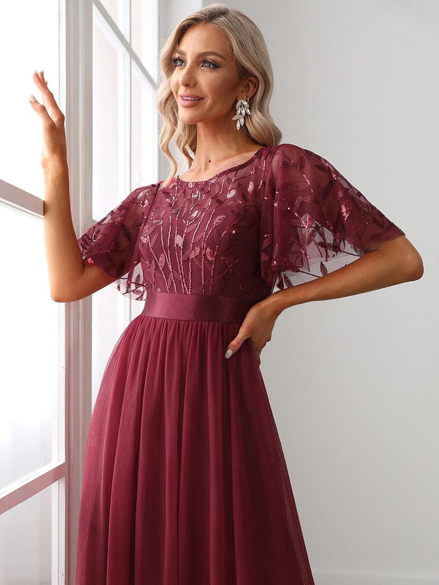 ever SAPHIR|Women's A-Line Short Sleeve Embroidery Floor Length Wedding Guest Dresses - Image 21