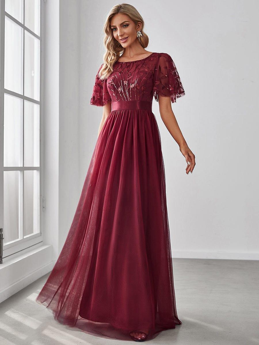 ever SAPHIR|Women's A-Line Short Sleeve Embroidery Floor Length Wedding Guest Dresses - Image 22