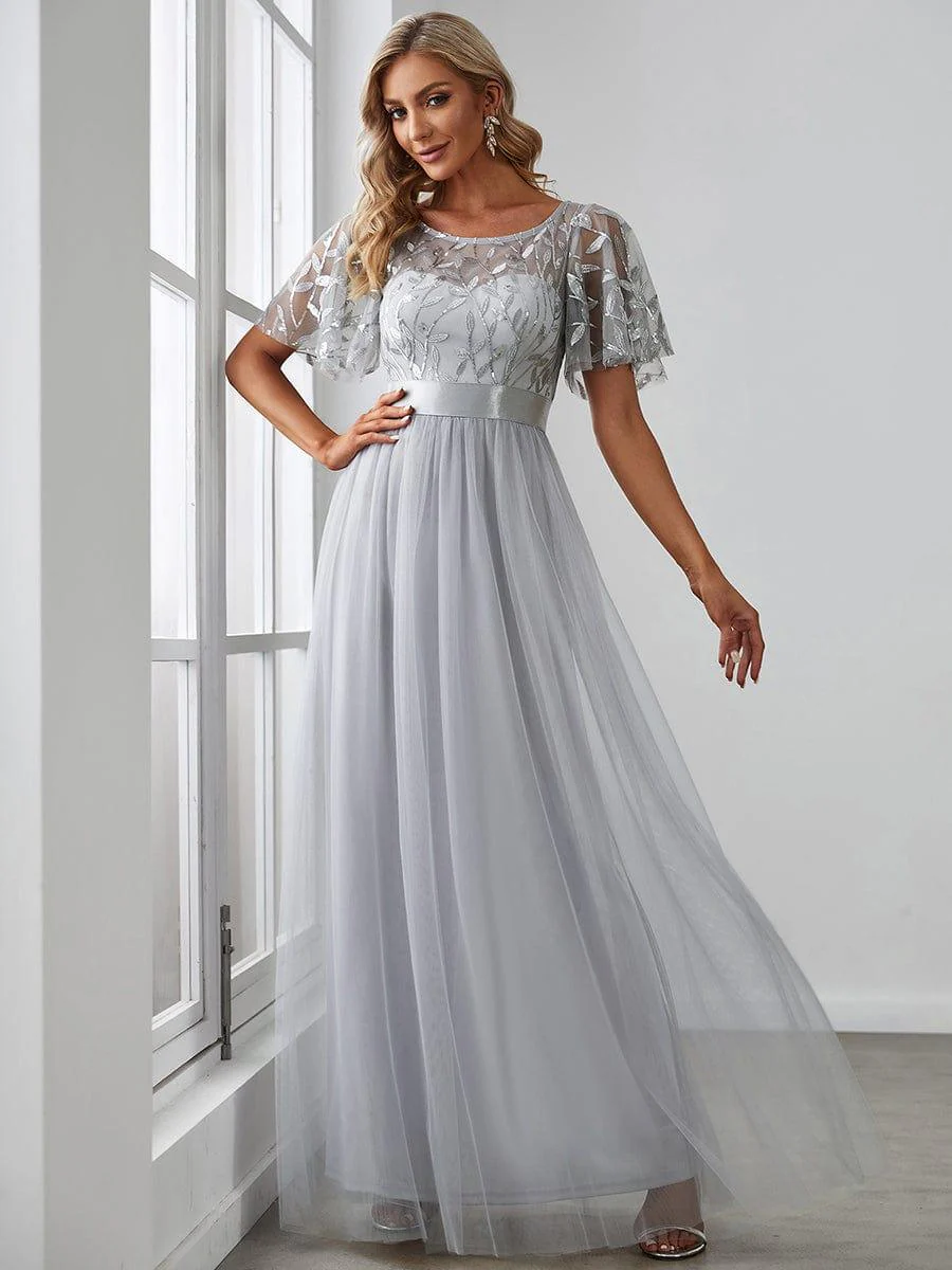 ever SAPHIR|Women's A-Line Short Sleeve Embroidery Floor Length Wedding Guest Dresses - Image 27