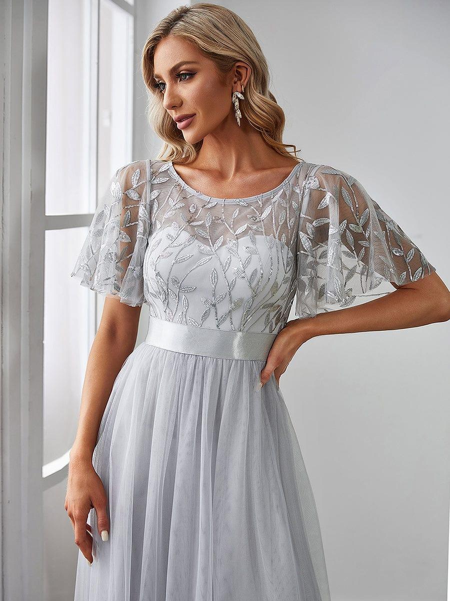 ever SAPHIR|Women's A-Line Short Sleeve Embroidery Floor Length Wedding Guest Dresses - Image 28