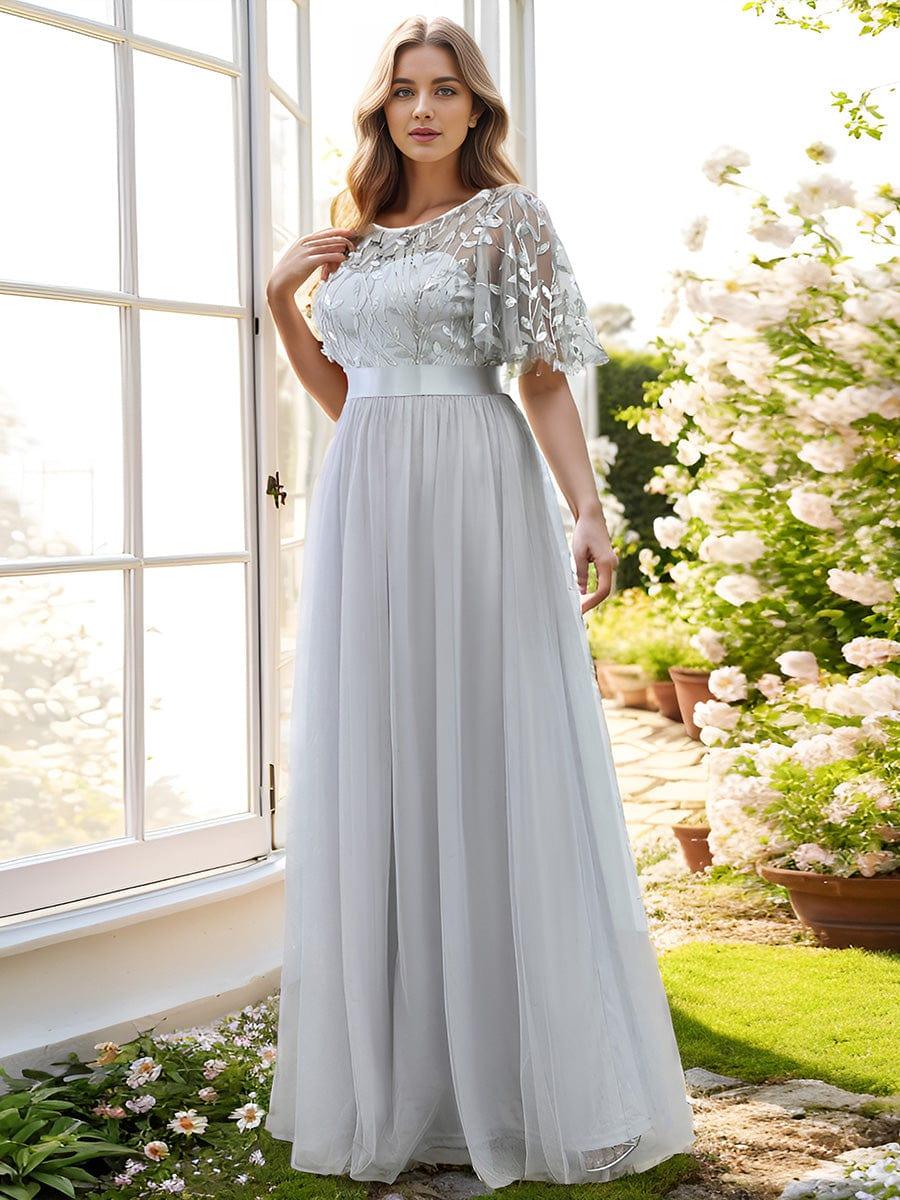 ever SAPHIR|Women's A-Line Short Sleeve Embroidery Floor Length Wedding Guest Dresses - Image 29