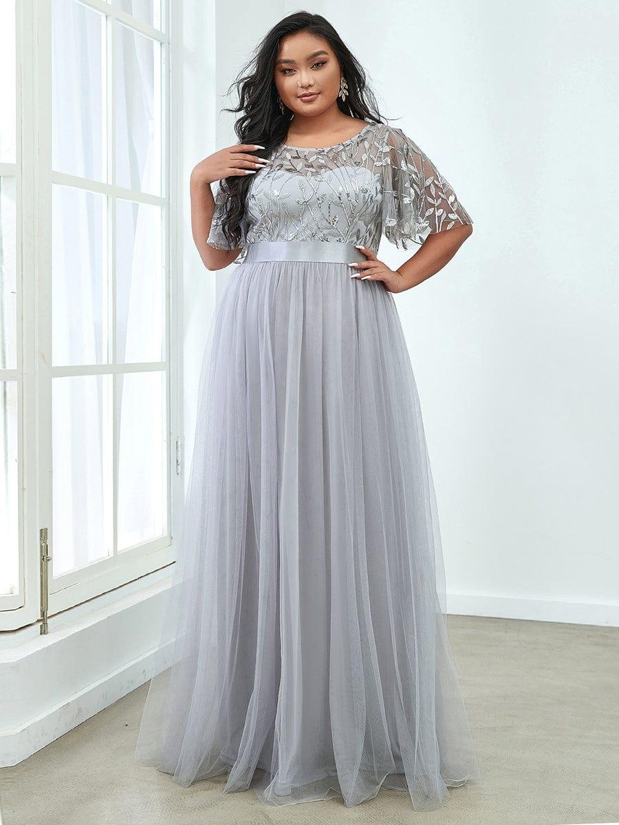 ever SAPHIR|Women's A-Line Short Sleeve Embroidery Floor Length Wedding Guest Dresses - Image 32