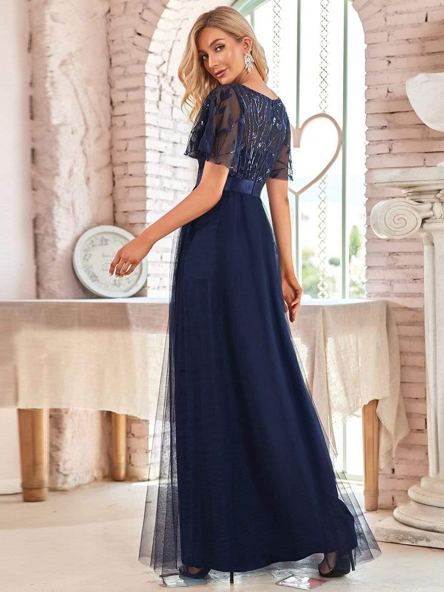ever SAPHIR|Women's A-Line Short Sleeve Embroidery Floor Length Wedding Guest Dresses - Image 37