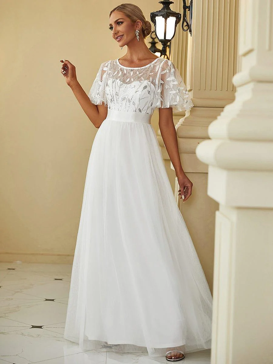 ever SAPHIR|Women's A-Line Short Sleeve Embroidery Floor Length Wedding Guest Dresses - Image 48