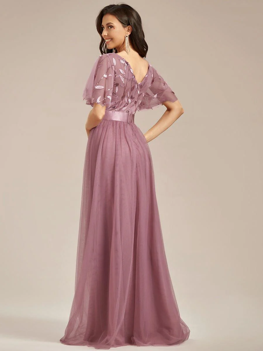 ever SAPHIR|Women's A-Line Short Sleeve Embroidery Floor Length Wedding Guest Dresses - Image 54