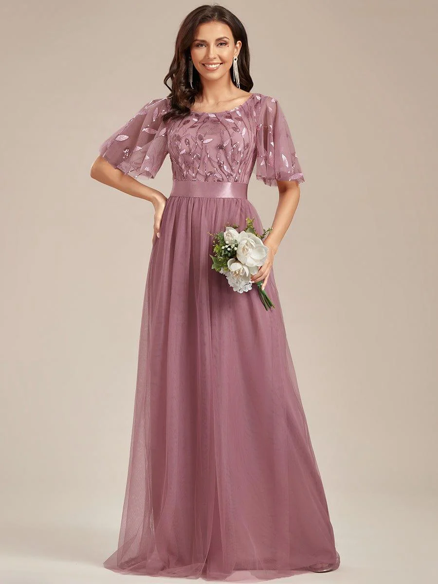 ever SAPHIR|Women's A-Line Short Sleeve Embroidery Floor Length Wedding Guest Dresses - Image 55