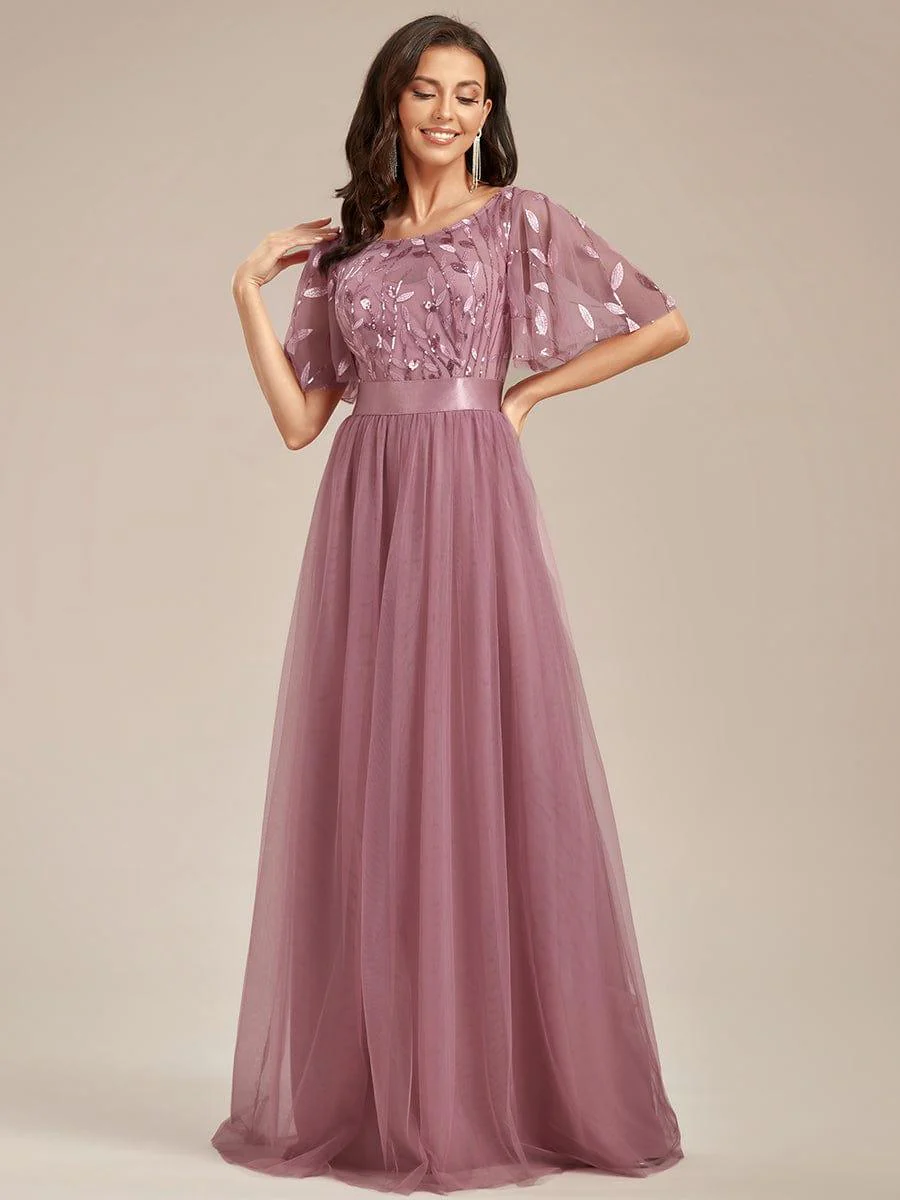 ever SAPHIR|Women's A-Line Short Sleeve Embroidery Floor Length Wedding Guest Dresses - Image 58