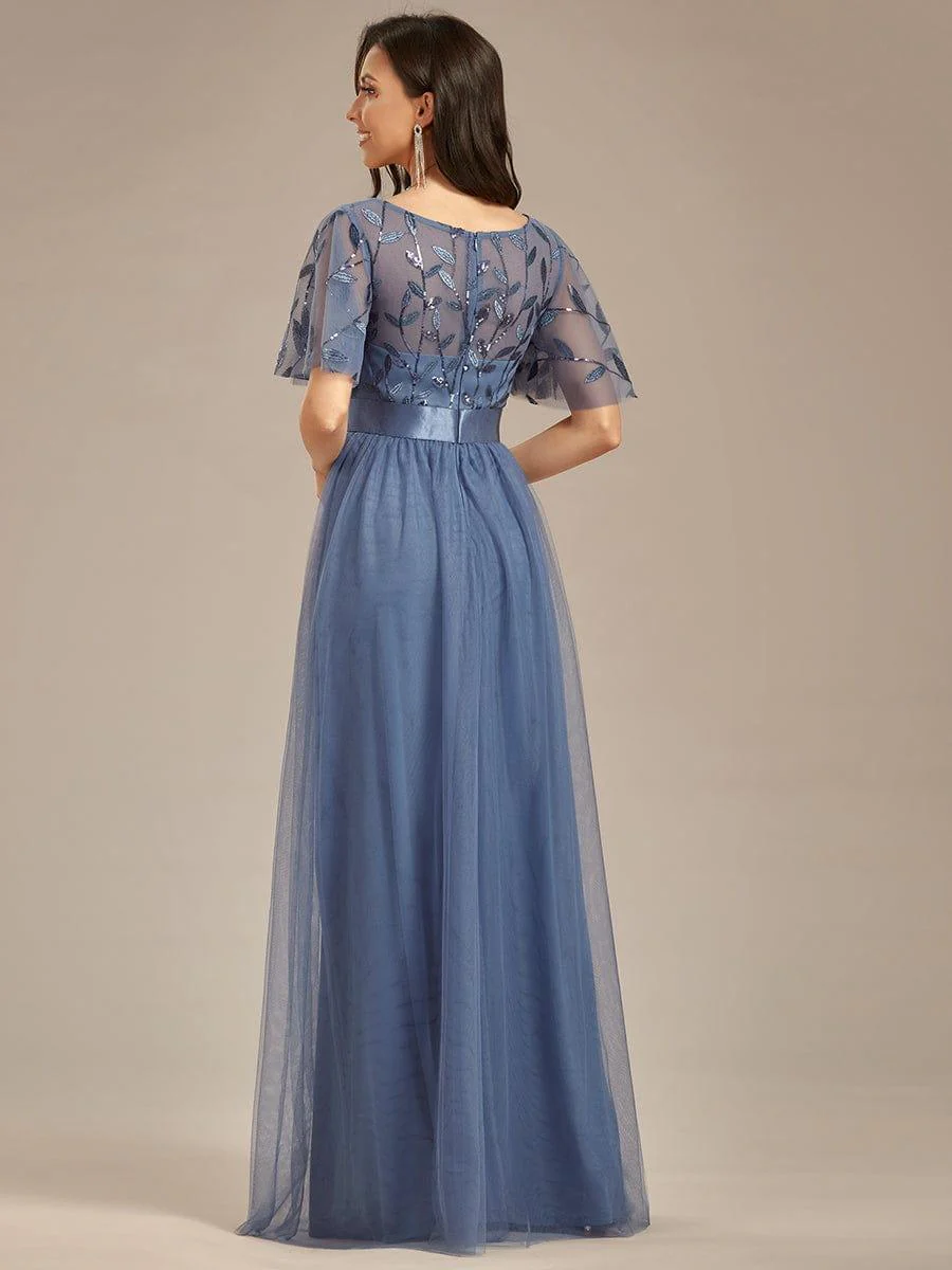 ever SAPHIR|Women's A-Line Short Sleeve Embroidery Floor Length Wedding Guest Dresses - Image 61