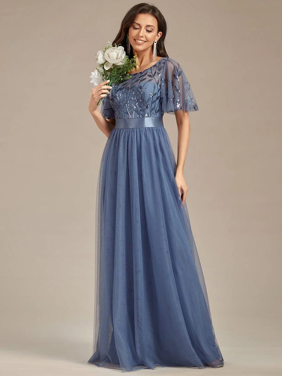 ever SAPHIR|Women's A-Line Short Sleeve Embroidery Floor Length Wedding Guest Dresses - Image 64