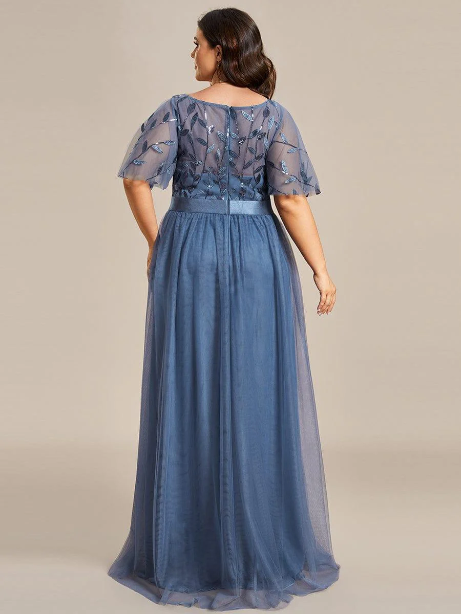 ever SAPHIR|Women's A-Line Short Sleeve Embroidery Floor Length Wedding Guest Dresses - Image 66