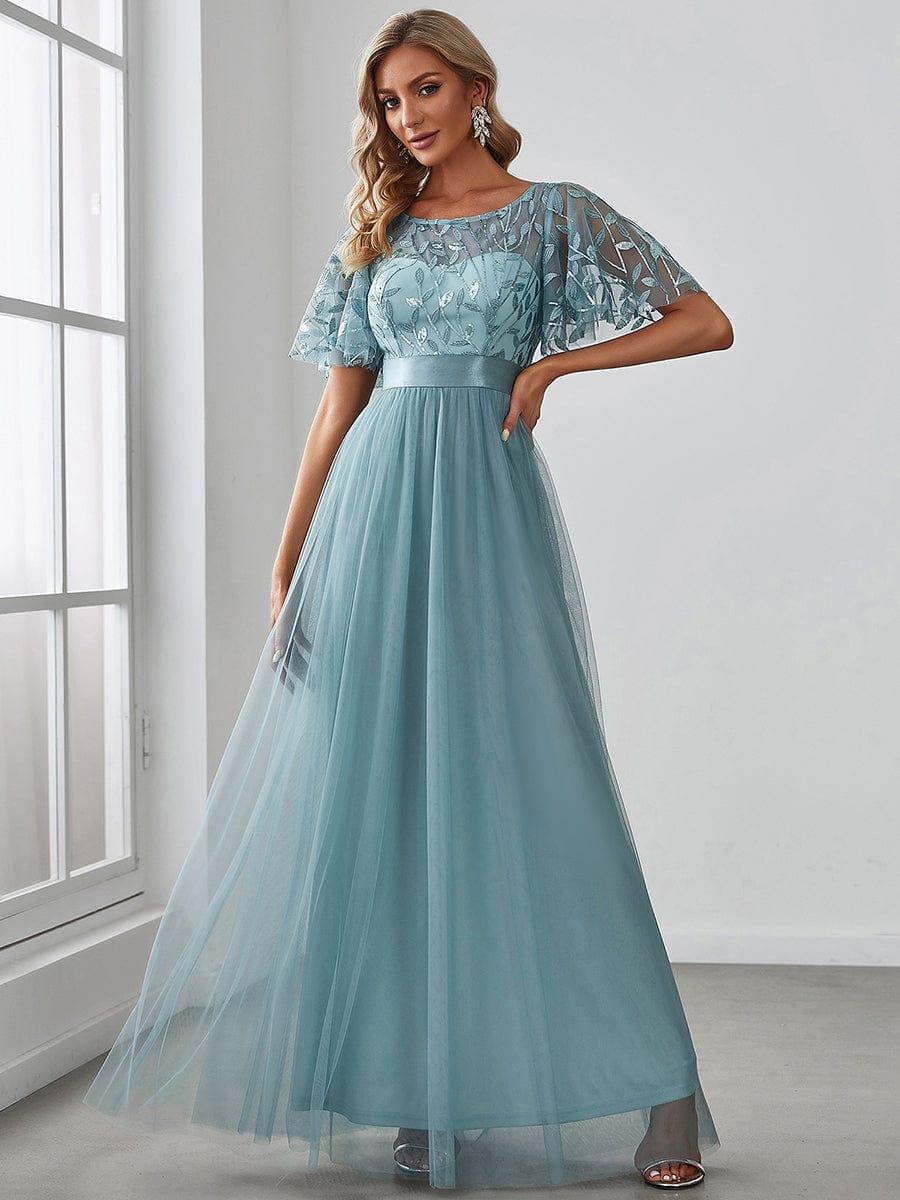 ever SAPHIR|Women's A-Line Short Sleeve Embroidery Floor Length Wedding Guest Dresses - Image 69